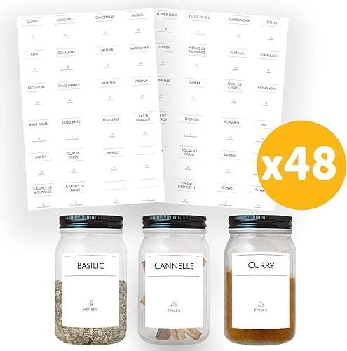 AVERY minimalistinės etiketės prieskonių indeliams (48 vnt.)